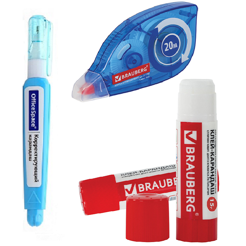 Корректирующие и клеющие средства