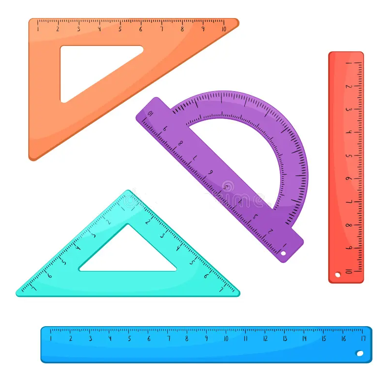 Линейки, угольники, транспортиры