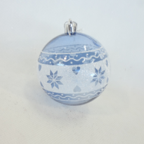 Шар голубой рисунок белый 8см  STB172