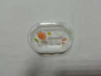 Мыльница п/м овальная верх прозрачный три полоски  206