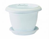 Горшок Сантино Терра 4л с поддоном белый