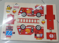 Игра логическая деревянная конструктор пожарная машина 