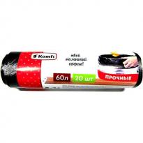 Мешки для мусора Komfi ПНД 60л 20шт рулон черные