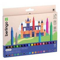 Фломастеры 18цв Berlingo Замки смываемые