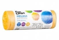 Мешки для мусора Fun Clean особопрочные желтые 35л 25шт