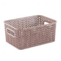Корзина Вязь 3л 235х173х105мм розовый нюд