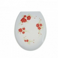 Сиденье для унитаза снежно-белое роза