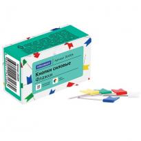 Кнопки силовые OfficeSpace 50шт флажки ассорти