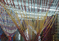 Шторы нити с п/м бусинами 2 цвета 90х200см на пластиковой  планке НР-108