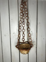 Корзина подвесная солома на цепях из соломы 