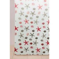 Штора для ванной Delphinium Ракушки ПВХ 180х180см 12 колец, бежевый