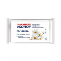Салфетки влажные Smart с ароматом ромашки 15шт