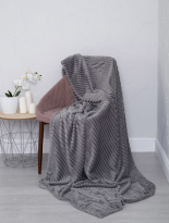 Плед велсофт Полоса 180х200 лента рис 006-OT